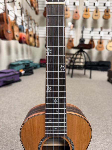 OHANA CK-50ME Concert Ukulele - Solid Cedar/Striped Ebony