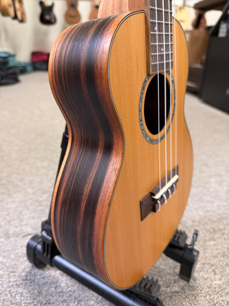 OHANA CK-50ME Concert Ukulele - Solid Cedar/Striped Ebony