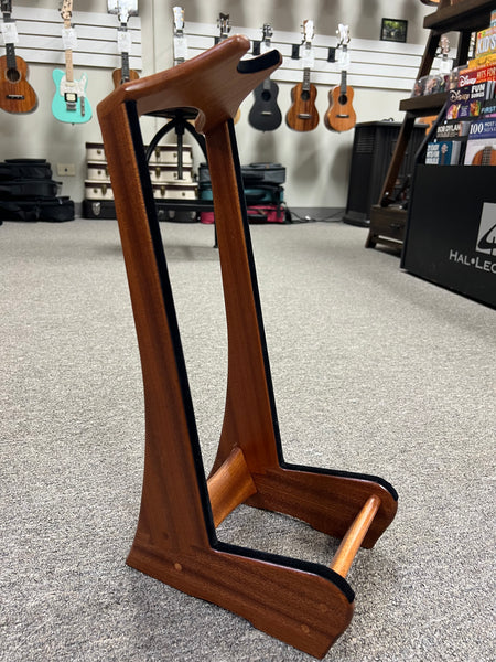 Custom Sapele Wood Ukulele Stand by Lee Murdock - Sapele Uke Stand