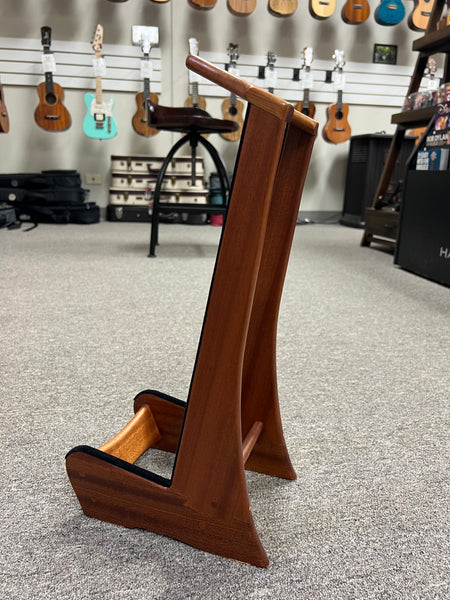 Custom Sapele Wood Ukulele Stand by Lee Murdock - Sapele Uke Stand