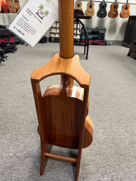 Custom Sapele Wood Ukulele Stand by Lee Murdock - Sapele Uke Stand