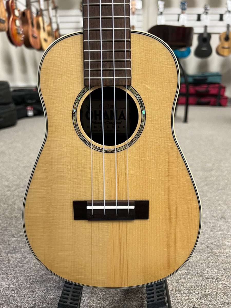 Ohana CK-70RB Concert Ukulele - Solid Spruce/Composite Round Back