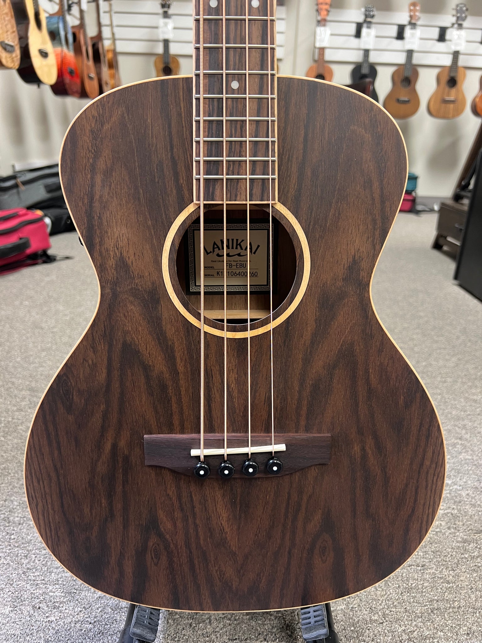 LANIKAI FB-EBU Figured Bocote Acoustic/Electric Bass w/Case