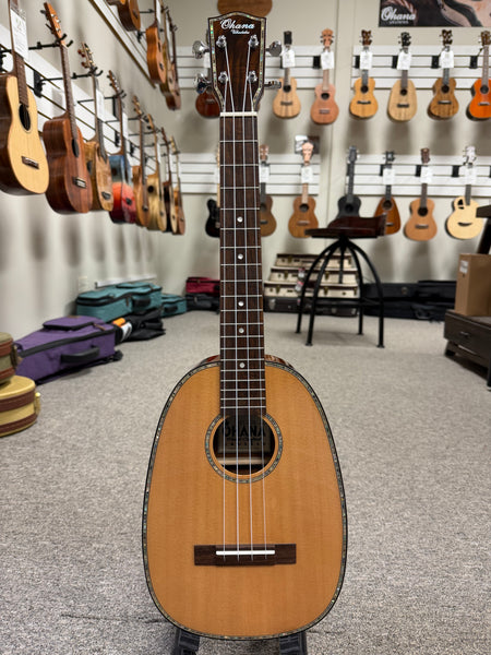 OHANA PKT-70G Pineapple Tenor Ukulele - Solid Spruce/Solid Mahogany