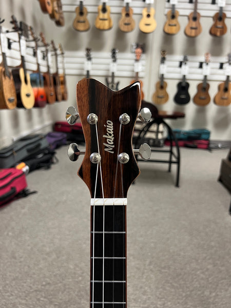 Makaio MKB-20E Solid Koa Electric Baritone Ukulele w/Case - Comfort Contour Armrest
