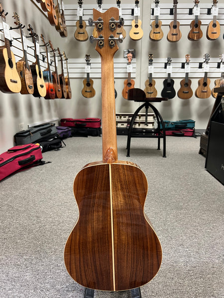 Makaio MKB-20E Solid Koa Electric Baritone Ukulele w/Case - Comfort Contour Armrest