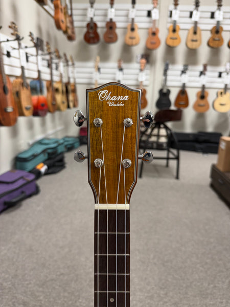 Ohana BK-35GCE Solid Mahogany Electric Baritone Ukulele - Cutaway