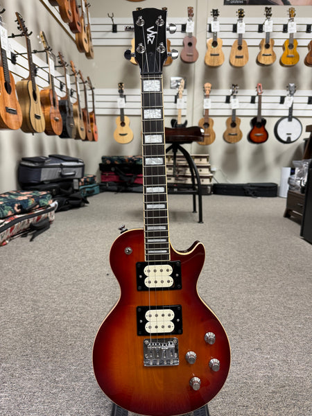 Risa UKE-LP432-CS Tenor Les Paul Style Solid Body Electric Ukulele w/Bag - Cherry Sunburst