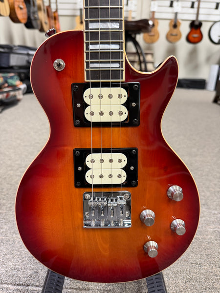 Risa UKE-LP432-CS Tenor Les Paul Style Solid Body Electric Ukulele w/Bag - Cherry Sunburst