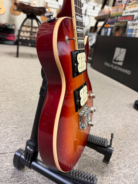 Risa UKE-LP432-CS Tenor Les Paul Style Solid Body Electric Ukulele w/Bag - Cherry Sunburst