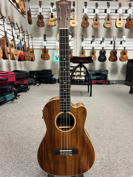 Lanikai ACST-CEB Acacia Electric Baritone Ukulele w/Case - Solid Top - Cutaway/Fishman Pickup