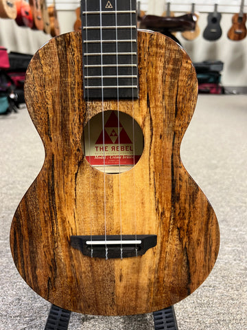 Rebel Creme Brulee Solid Mango Concert Ukulele w/Case - Rebel Mango Slim Concert