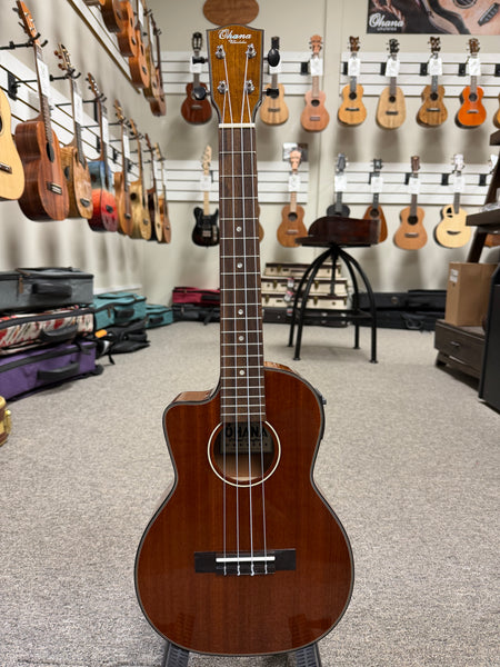 Ohana TK-35GCE-LH Lefty Solid Mahogany Electric Tenor Ukulele w/Cutaway - Left Handed