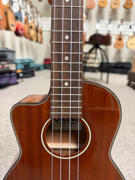 Ohana TK-35GCE-LH Lefty Solid Mahogany Electric Tenor Ukulele w/Cutaway - Left Handed