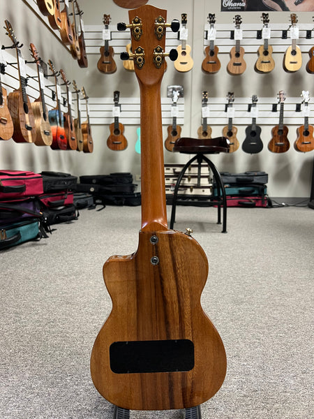 Pono TE-DC Solid Cedar/Acacia Deluxe Tenor Electric Solid Body Ukulele w/Case - Pre Loved