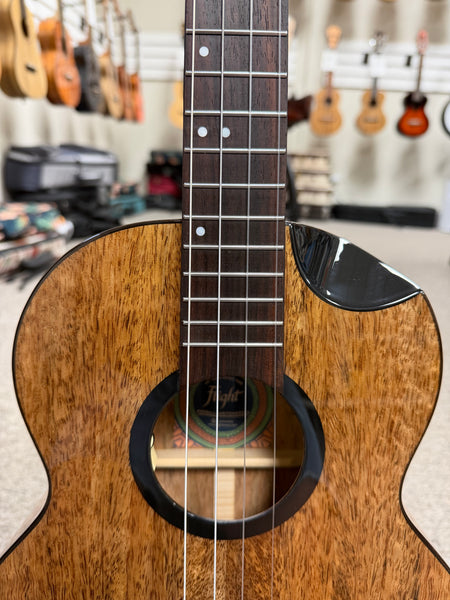 Flight Fireball Solid Mango Electric Baritone Ukulele w/Case - Pre Loved