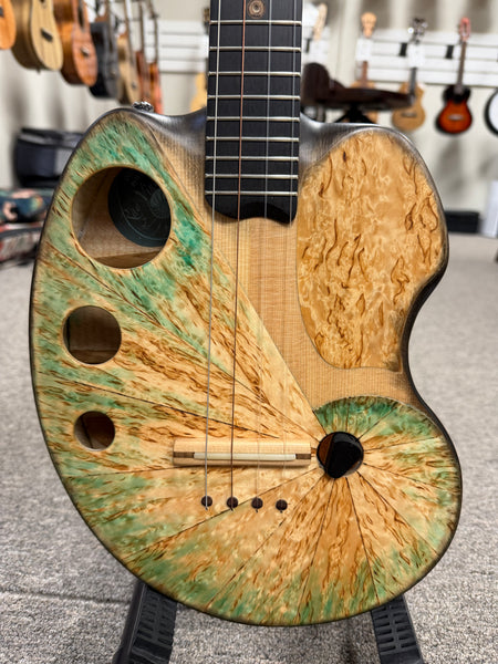 Ray Vincent Solid Spruce/Curly Maple Custom Electric Tenor Ukulele w/Case