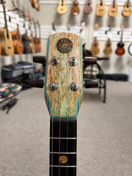 Ray Vincent Solid Spruce/Curly Maple Custom Electric Tenor Ukulele w/Case