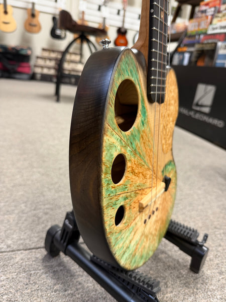 Ray Vincent Solid Spruce/Curly Maple Custom Electric Tenor Ukulele w/Case