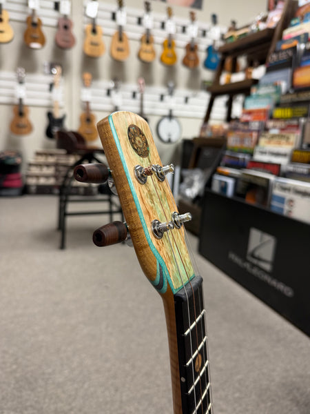 Ray Vincent Solid Spruce/Curly Maple Custom Electric Tenor Ukulele w/Case
