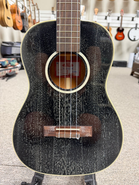 KALA KA-SDH-BE Solid Salt and Pepper Doghair Electric Baritone Ukulele w/Case