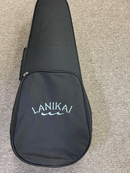LANIKAI QM-BKCEG Quilted Maple Electric Guitalele w/Case - Transparent Black Guitarlele - Aloha City Ukes