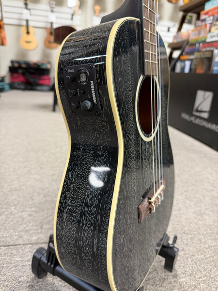 KALA KA-SDH-BE Solid Salt and Pepper Doghair Electric Baritone Ukulele w/Case