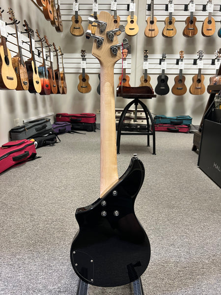 Tiny Boy Black Flamed Maple Fretless 4 String Solid Body Bass w/Case - TBP-3450-BFM Short Scale Bass