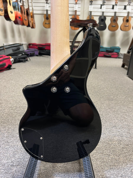 Tiny Boy Black Flamed Maple Fretless 4 String Solid Body Bass w/Case - TBP-3450-BFM Short Scale Bass