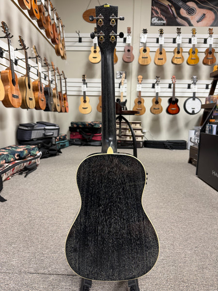 KALA KA-SDH-BE Solid Salt and Pepper Doghair Electric Baritone Ukulele w/Case