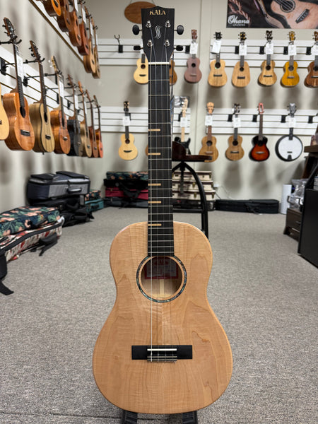 KALA KA-WF-AFM-B Solid Maple Baritone Ukulele w/Case - Waterfall Series