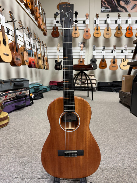 KALA KA-WF-AMHG-B Solid Mahogany Baritone Ukulele w/Case - Waterfall Series
