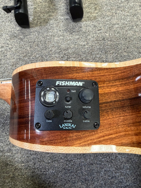 LANIKAI MRS-CET Solid Morado Electric Tenor Ukulele w/Case - Cutaway/Fishman Pickup