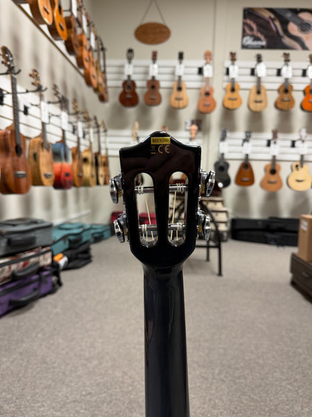 LANIKAI QM-BKCET Quilted Maple Electric Tenor Ukulele w/Case - Transparent Black
