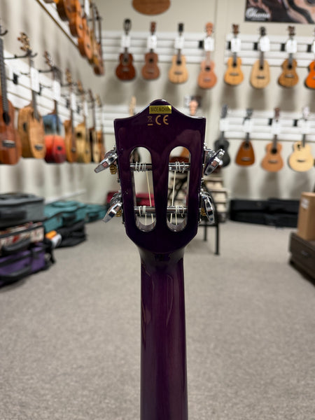 LANIKAI QM-PUCEC Quilted Maple Electric Concert Ukulele w/Case - Transparent Purple