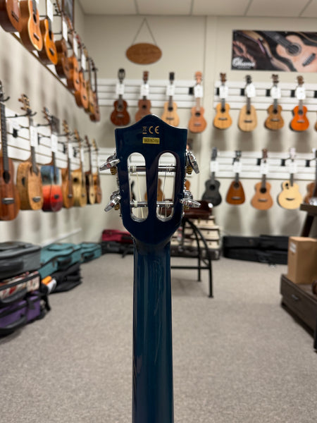 LANIKAI QM-BLCEB Quilted Maple Electric Baritone Ukulele w/Case - Transparent Blue