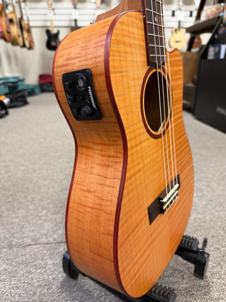 LANIKAI FM-CEB Flamed Maple Baritone Electric Ukulele w/Case - Cutaway/Fishman Pickup