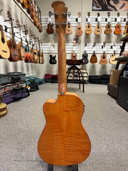 LANIKAI FM-CEB Flamed Maple Baritone Electric Ukulele w/Case - Cutaway/Fishman Pickup