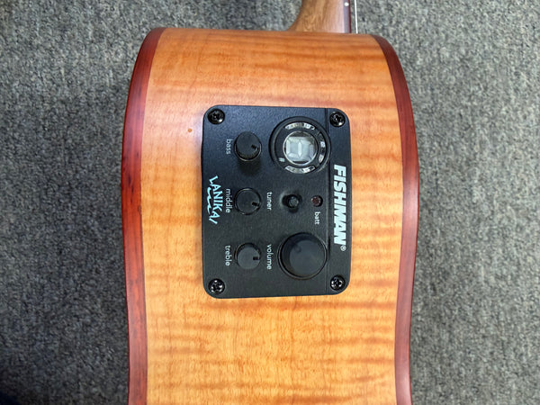 LANIKAI FM-CEB Flamed Maple Baritone Electric Ukulele w/Case - Cutaway/Fishman Pickup