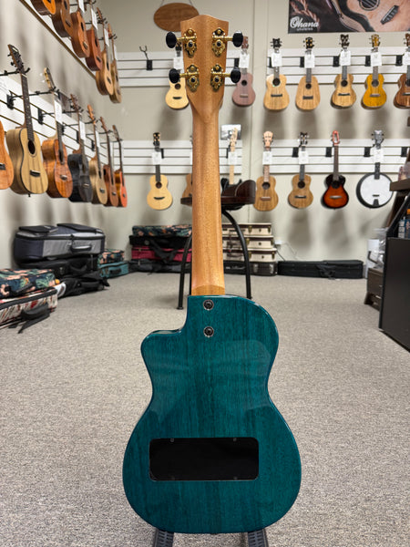 Pono TE-MDB Mango Deluxe Blue Tenor Electric Solid Body Ukulele w/Case
