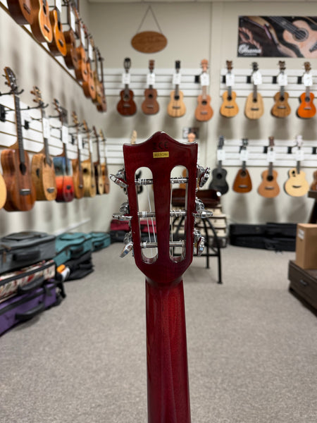 LANIKAI QM-RDCEG Quilted Maple Electric Guitalele w/Case - Transparent Red Guitarlele