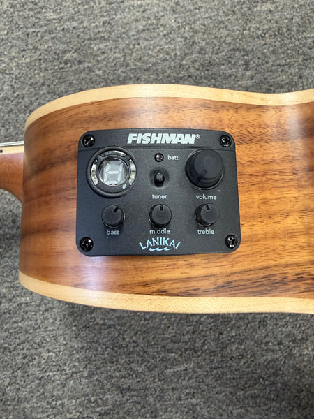 Lanikai ACST-8CET Acacia 8 String Tenor Ukulele w/Case - Solid Top - Cutaway/Fishman Pickup