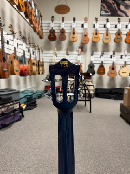 LANIKAI QM-BLCET Quilted Maple Electric Tenor Ukulele w/Case - Transparent Blue