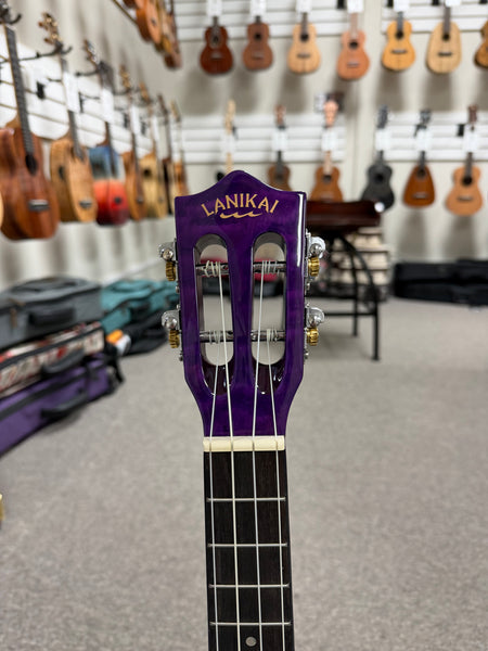 LANIKAI QM-PUCET Quilted Maple Electric Tenor Ukulele - Transparent Purple
