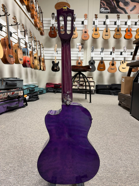 LANIKAI QM-PUCET Quilted Maple Electric Tenor Ukulele - Transparent Purple