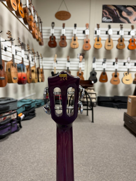 LANIKAI QM-PUCET Quilted Maple Electric Tenor Ukulele - Transparent Purple