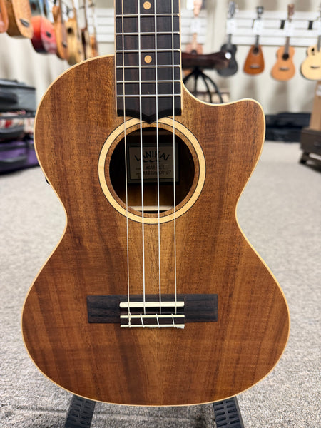 LANIKAI ACST-CET Acacia Electric Tenor Ukulele w/Case - Solid Top - Fishman Pickup