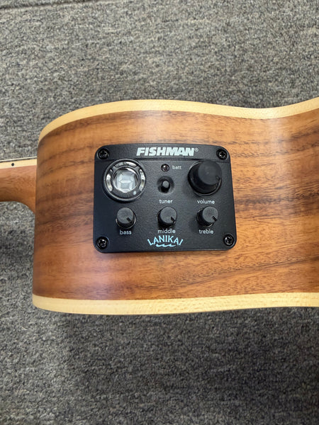 LANIKAI ACST-CET Acacia Electric Tenor Ukulele w/Case - Solid Top - Fishman Pickup