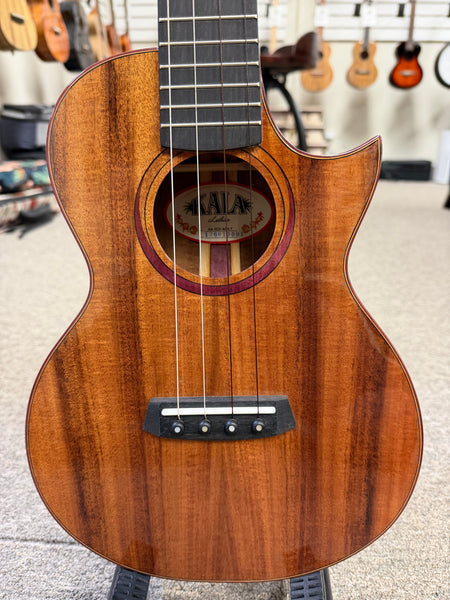 KALA KA-3CD-ACA-T Solid Acacia Three Cord Tenor Ukulele w/Case