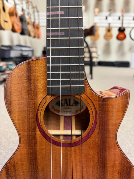 KALA KA-3CD-ACA-T Solid Acacia Three Cord Tenor Ukulele w/Case